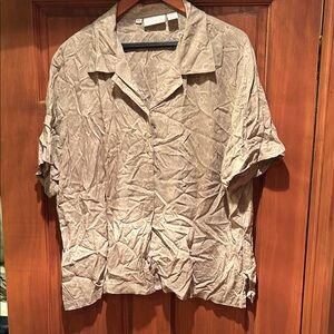 Liz Claiborne Rayon Button-Up Shirt - Light Green